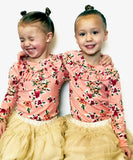 Peach Floral with Ruffle RUCHED