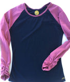 Navy and Rose Long Sleeve Raglan